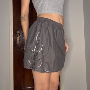 grey embellished mini skirt sequin detailing (Gap)